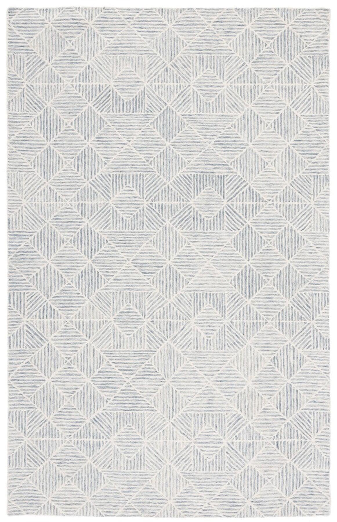 Abstract ABT763 Handmade Indoor Area Rug - Grey/Ivory - 4'x6' - Safavieh