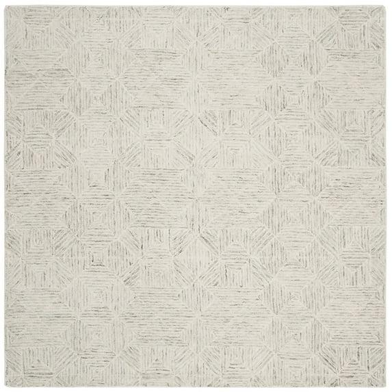 Abstract ABT763 Handmade Indoor Area Rug - Ivory/Light Blue - 4'x4' - Safavieh