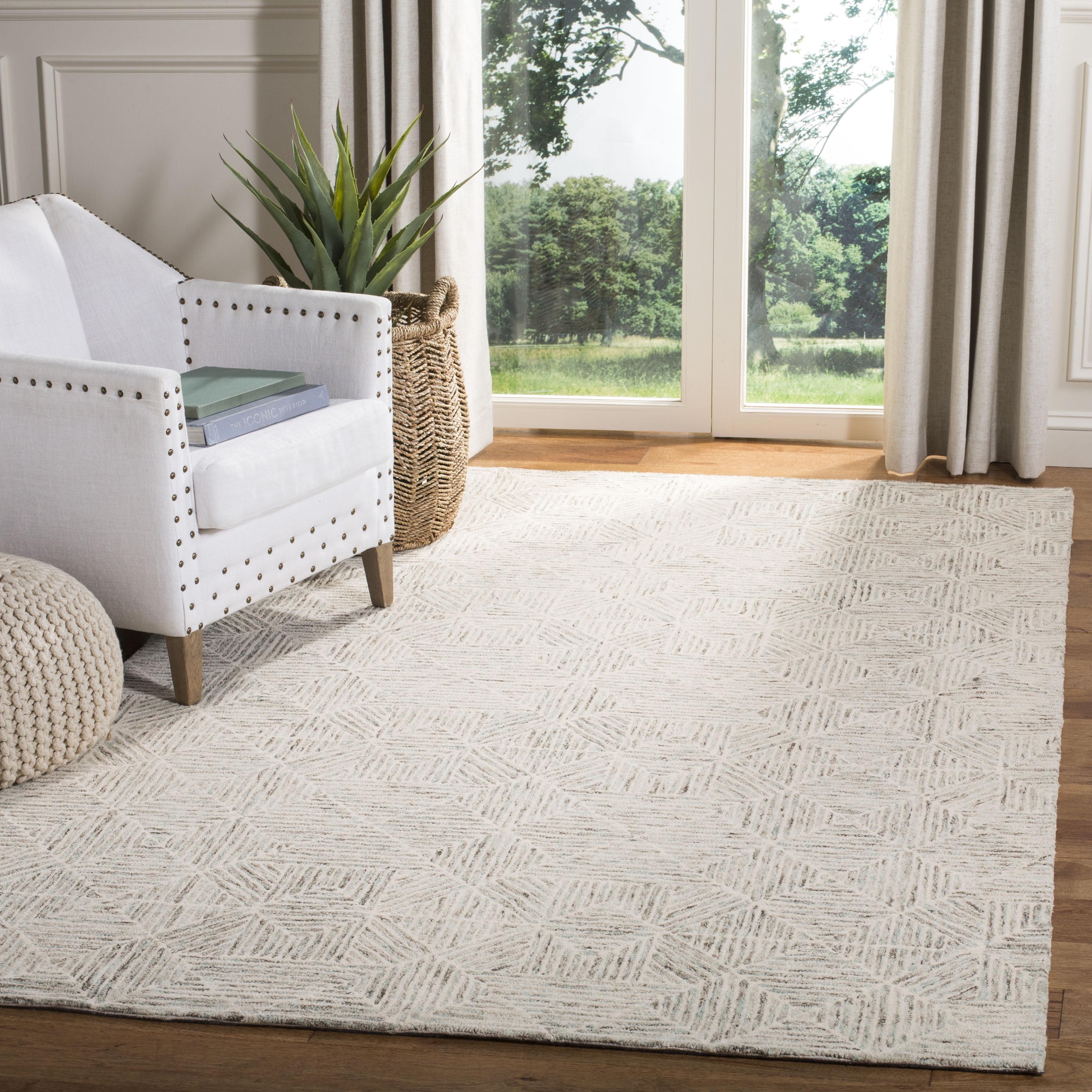 Abstract ABT763 Handmade Indoor Area Rug - Light Blue - 6'x9' - Safavieh