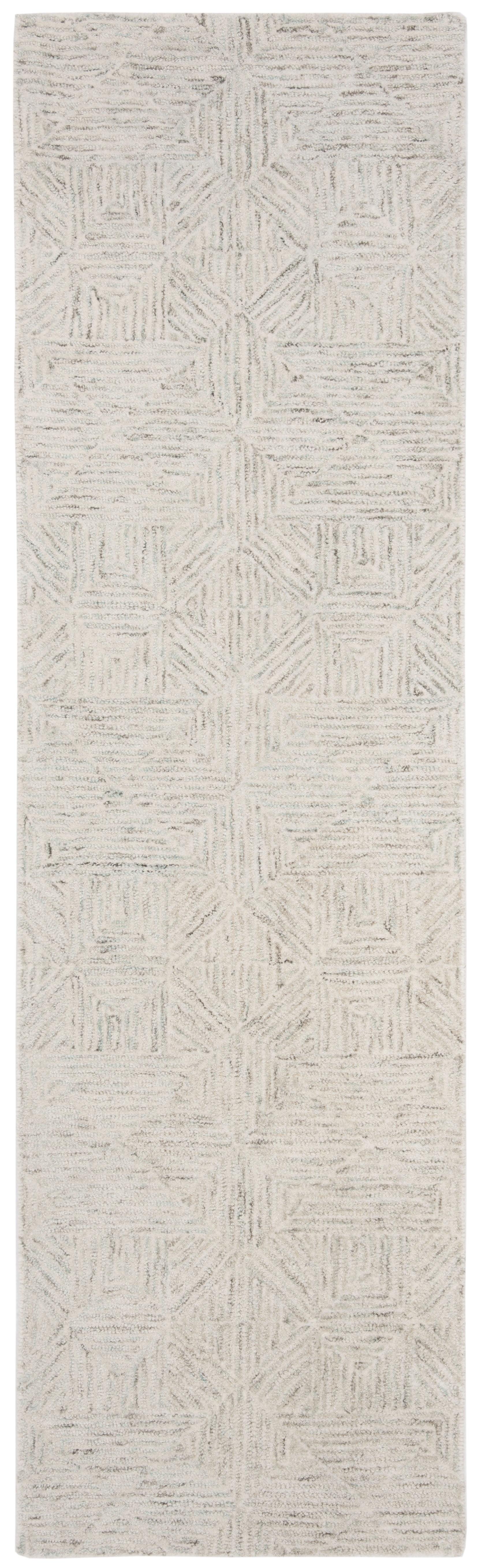 SAFAVIEH Abstract Brock Geometric Runner Rug, Ivory/Light Blue, 2'3" x 6'