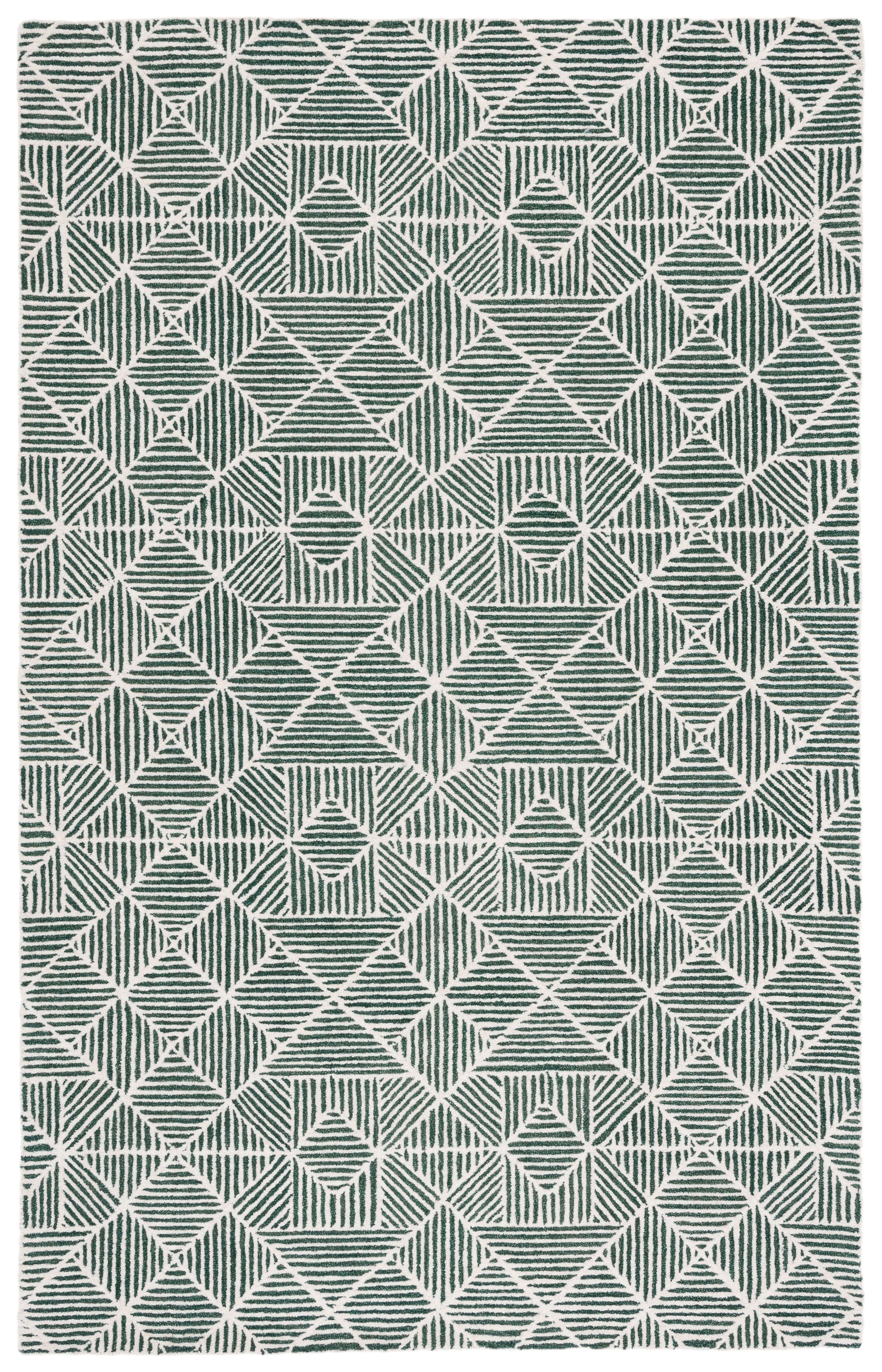 SAFAVIEH Abstract Brock Geometric Area Rug, Dark Green/Ivory, 5' x 8'