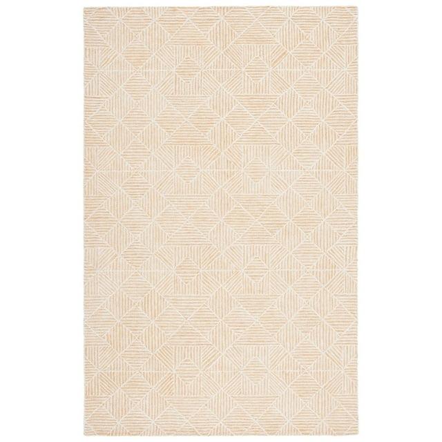 Abstract ABT763 Handmade Indoor Area Rug - Gold/Ivory - 6'x9' - Safavieh