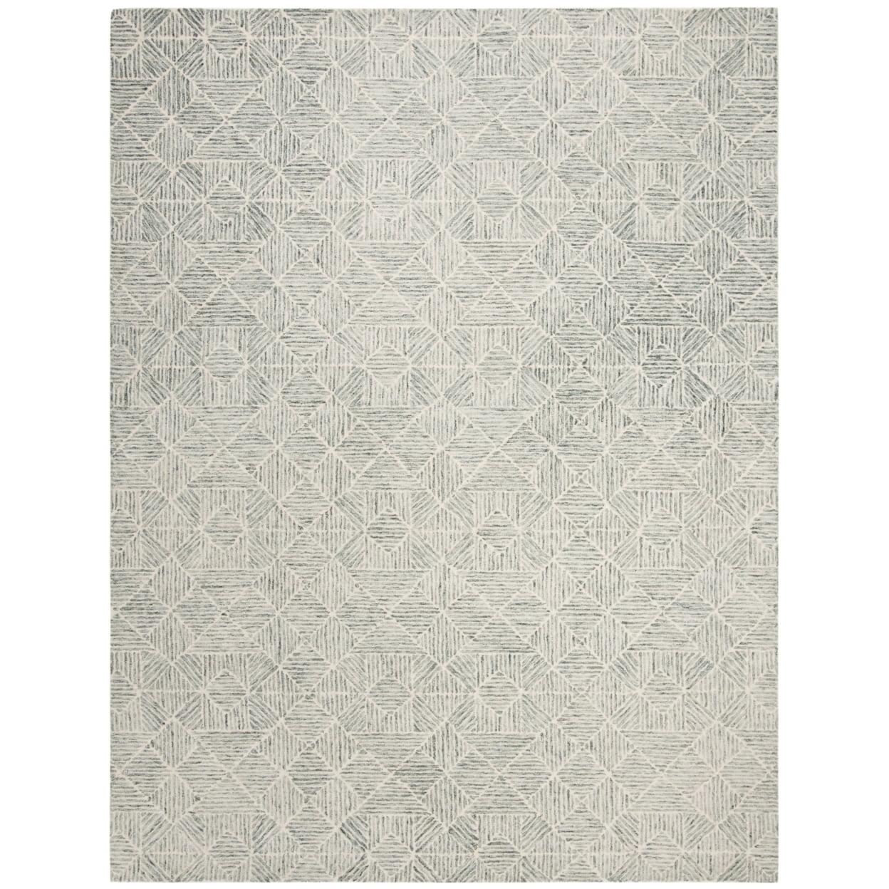 SAFAVIEH Abstract Brock Geometric Wool Area Rug, Light Green, 8' x 10'