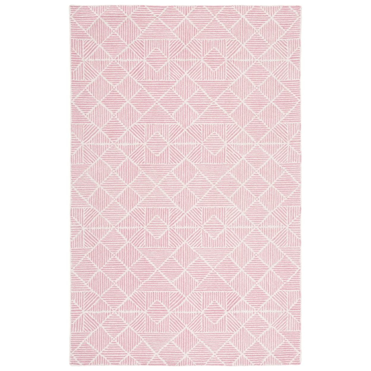 Abstract ABT763 Handmade Indoor Area Rug - Pink/Ivory - 4'x6' - Safavieh