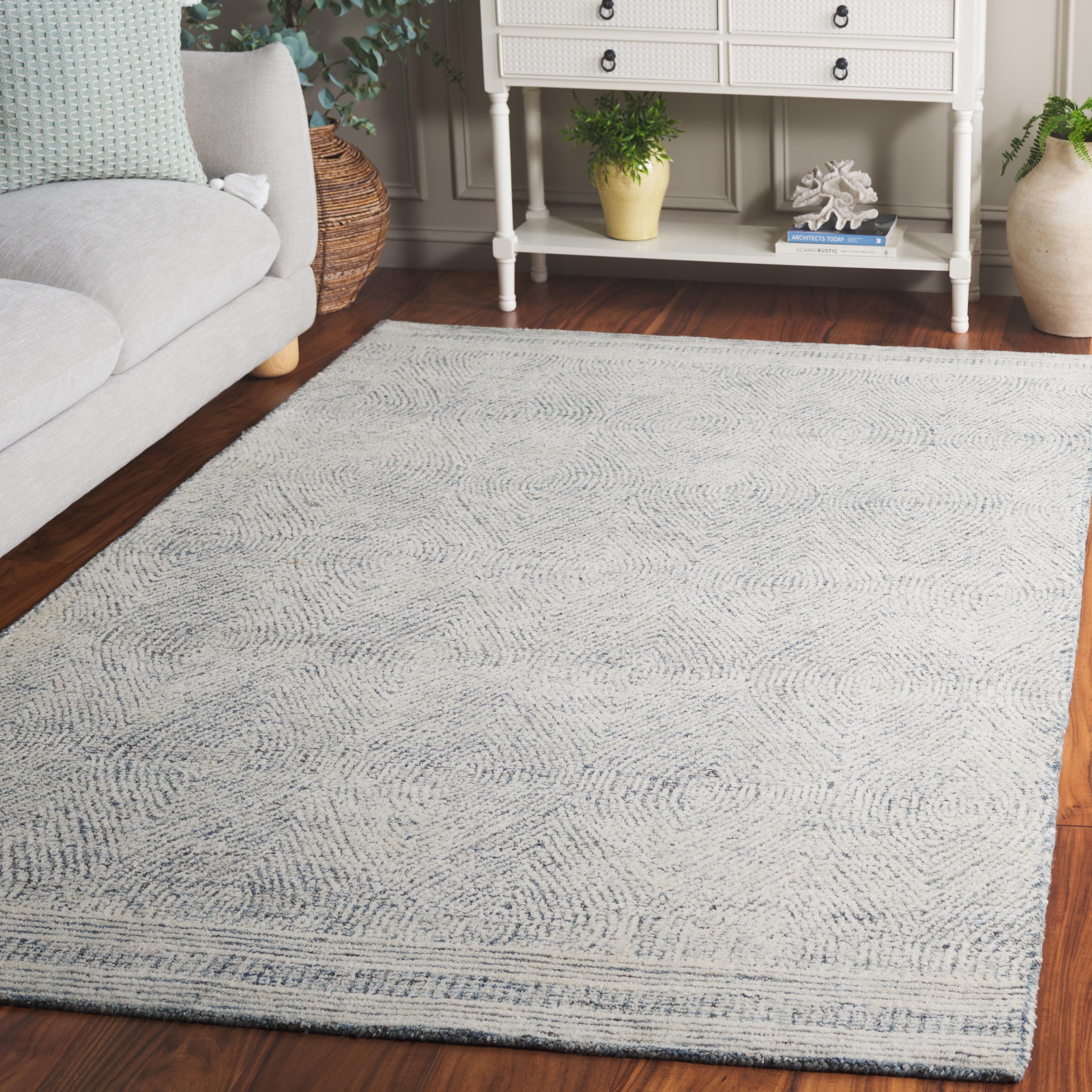 Abstract ABT340 Handmade Indoor Accent Rug - Ivory/Blue - 2'x3' - Safavieh