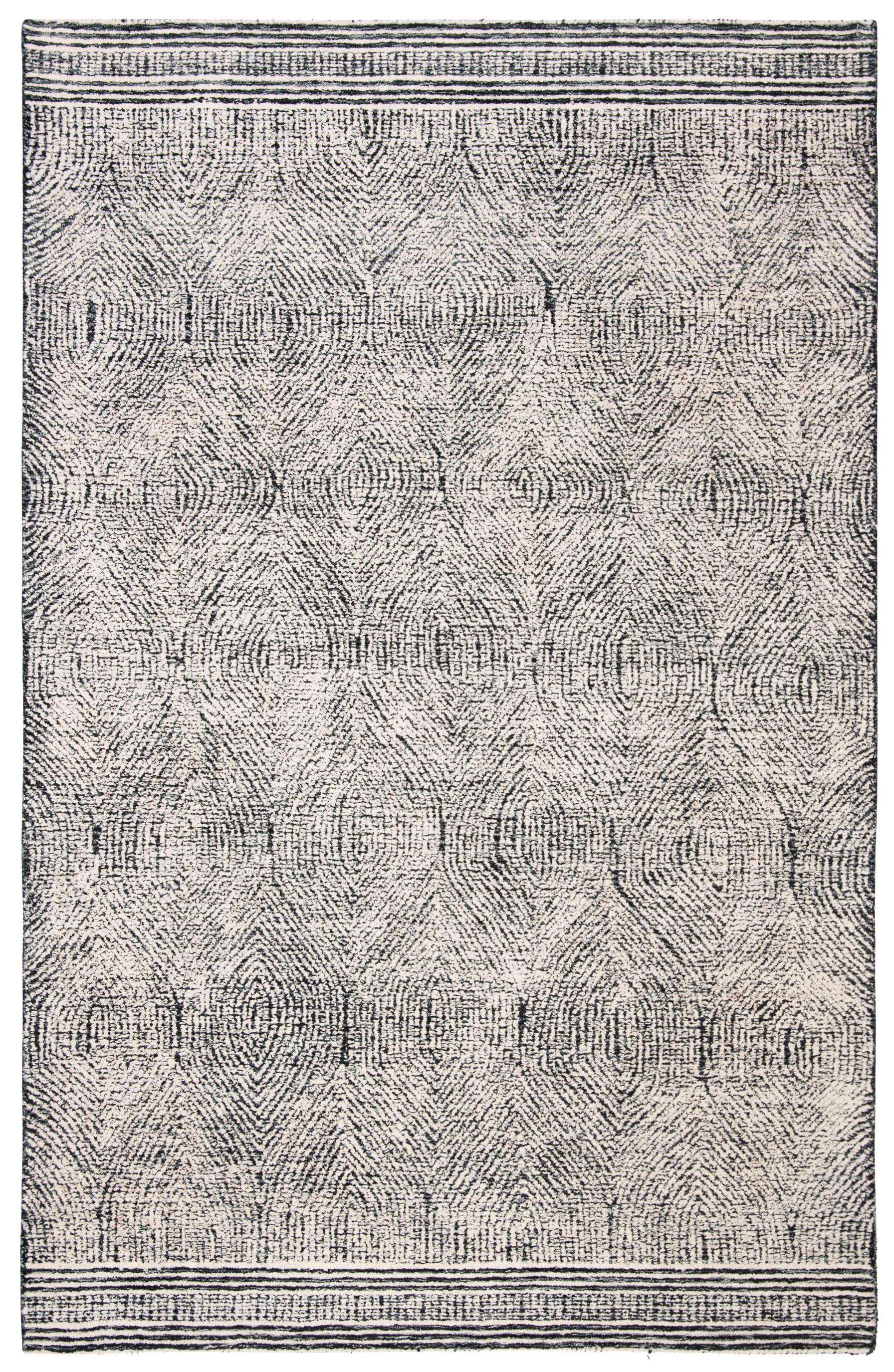SAFAVIEH Abstract Caelestinus Geometric Wool Area Rug, Ivory/Chocolate, 3' x 5'