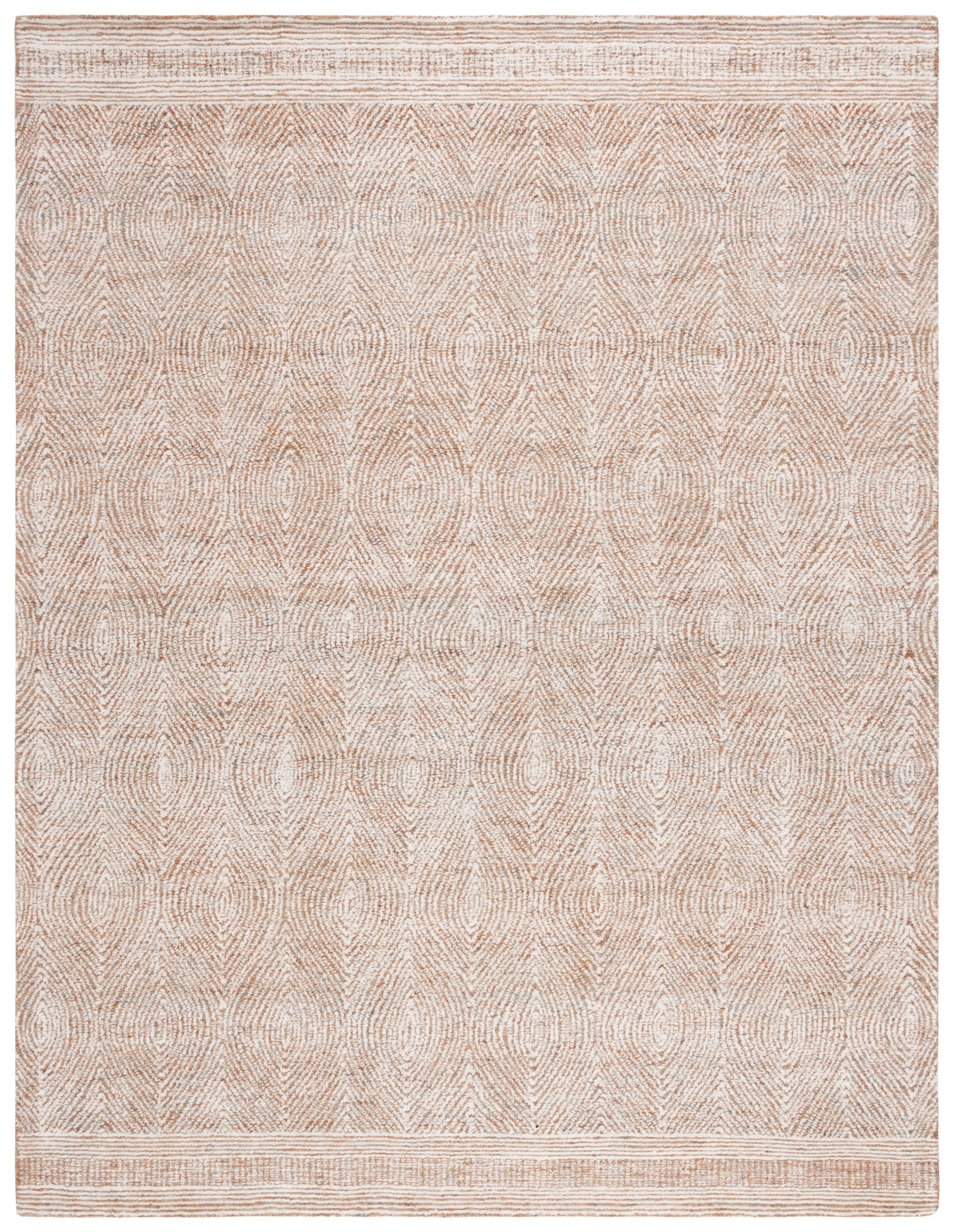 Abstract ABT340 Handmade Indoor Area Rug - Ivory/Rust - 8'x10' - Safavieh