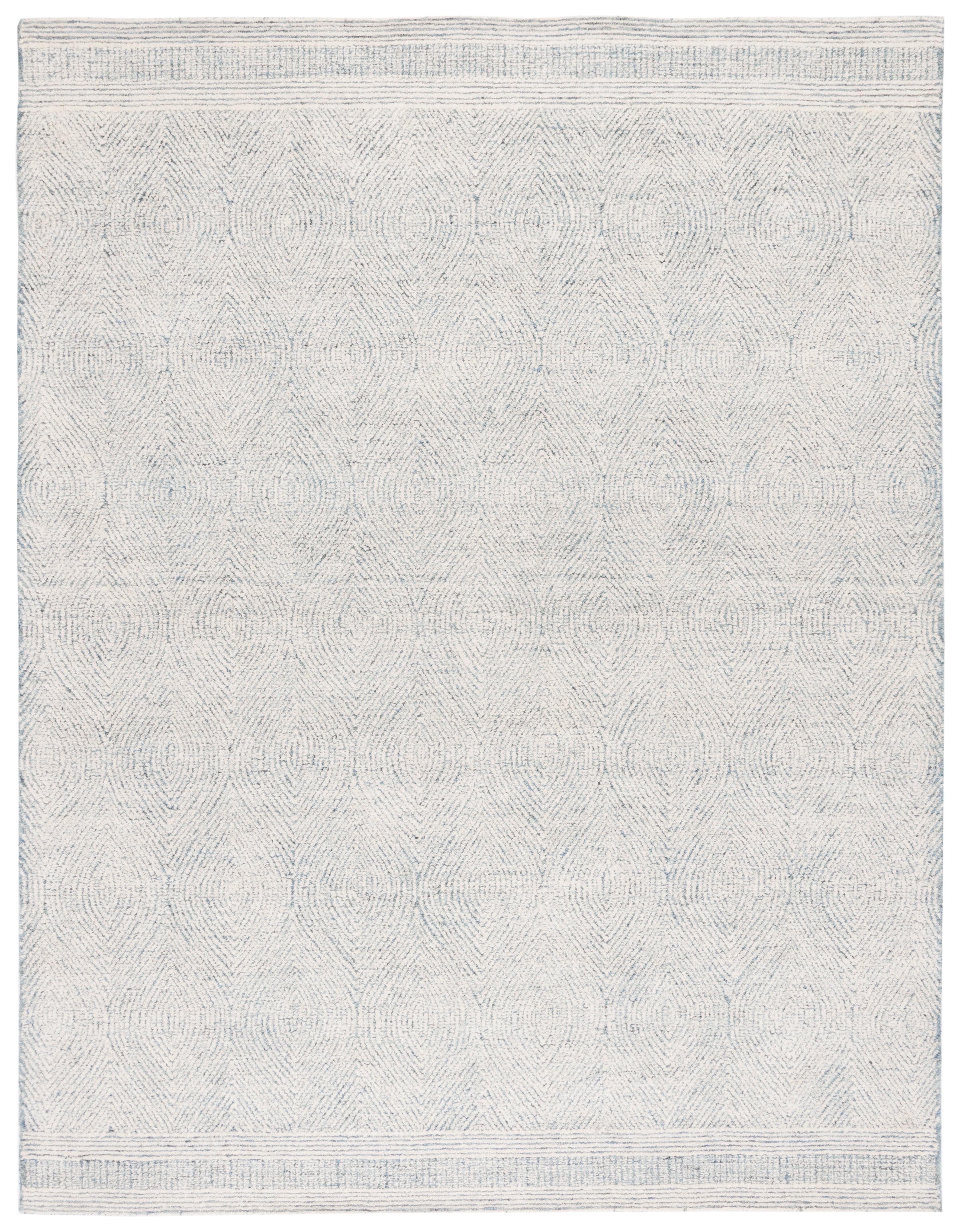 SAFAVIEH Abstract Caelestinus Ogee Wool Area Rug, Ivory/Blue, 11' x 15'
