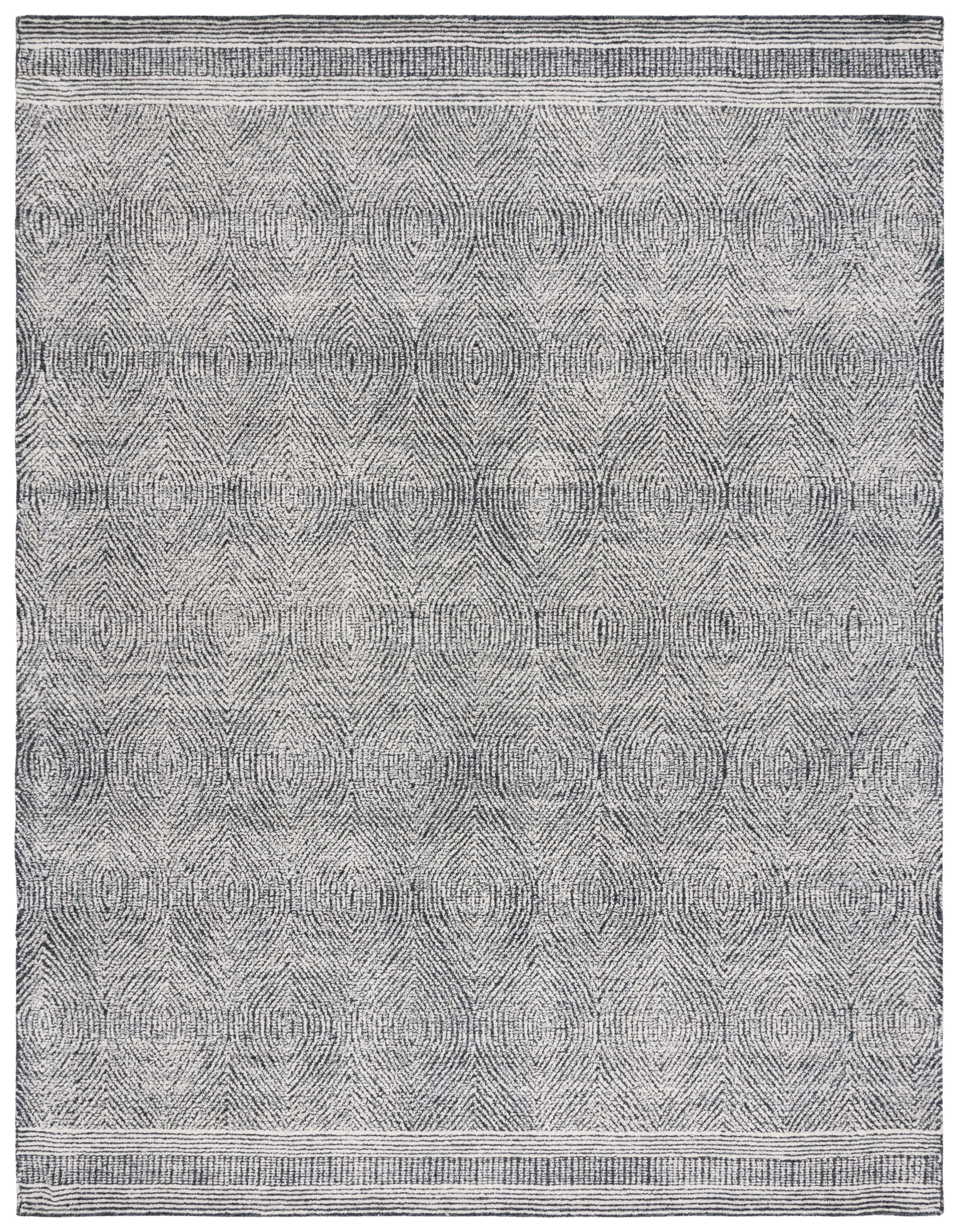 Abstract ABT340 Handmade Indoor Area Rug - Ivory/Charcoal - 12'x18' - Safavieh