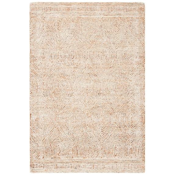Abstract ABT340 Handmade Indoor Area Rug - Ivory/Rust - 4'x6' - Safavieh