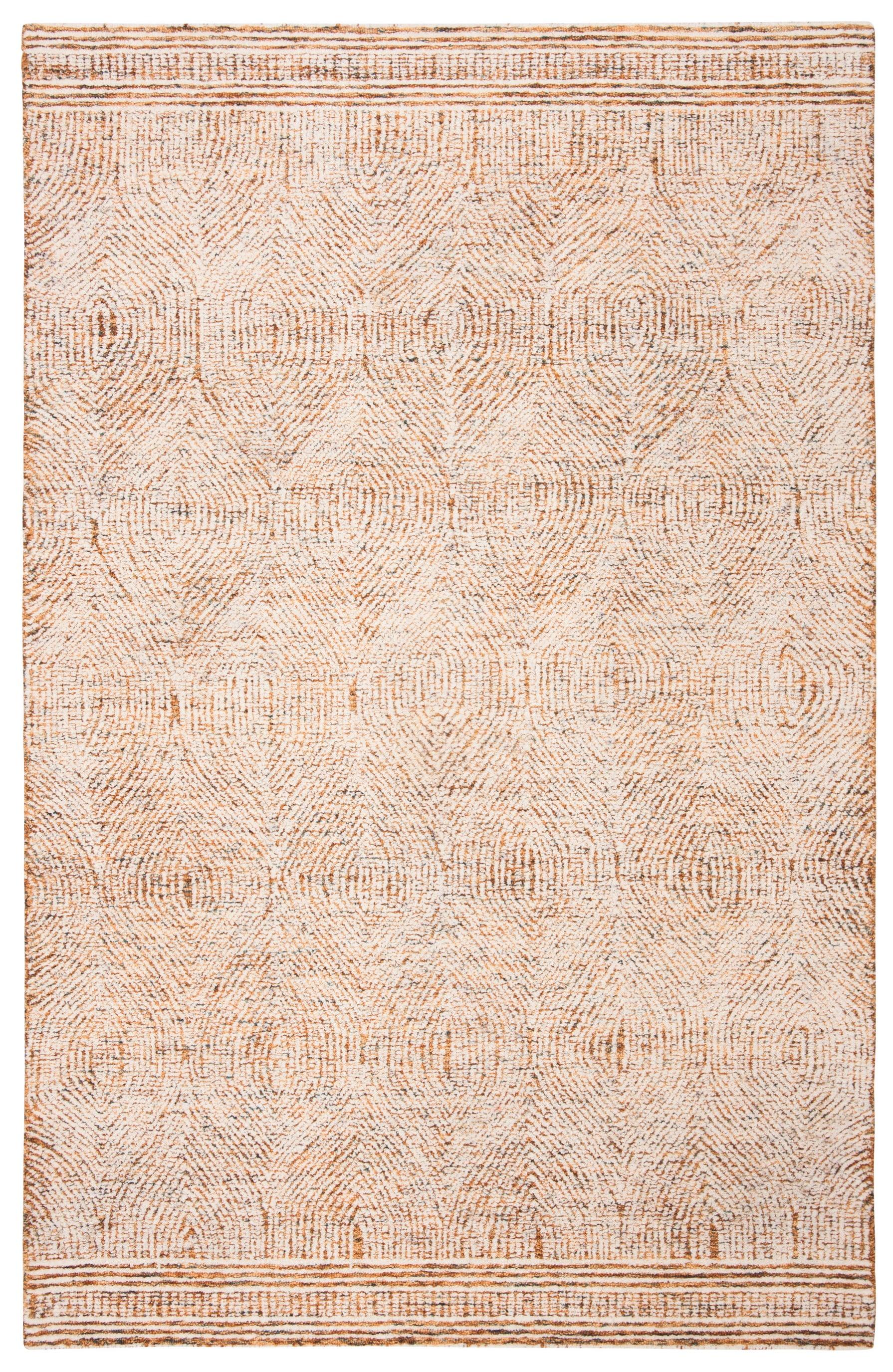 Abstract ABT340 Handmade Indoor Area Rug - Ivory/Rust - 6'x9' - Safavieh