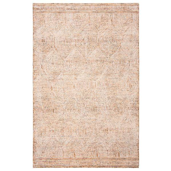 Abstract ABT340 Handmade Indoor Area Rug - Ivory/Rust - 8'x10' - Safavieh