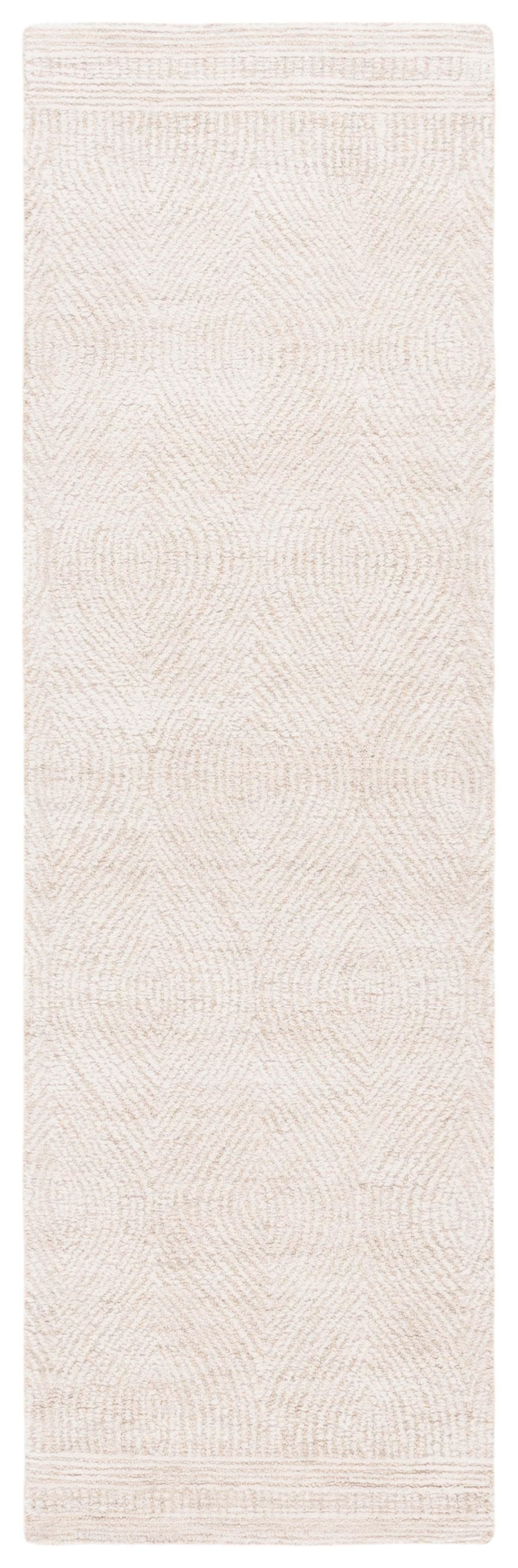 SAFAVIEH Abstract Caelestinus Ogee Wool Runner Rug, Ivory/Beige, 2'3" x 8'