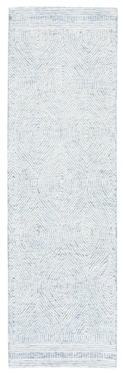 Abstract ABT340 Handmade Indoor Runner - Ivory/Blue - 2'-3"x12' - Safavieh