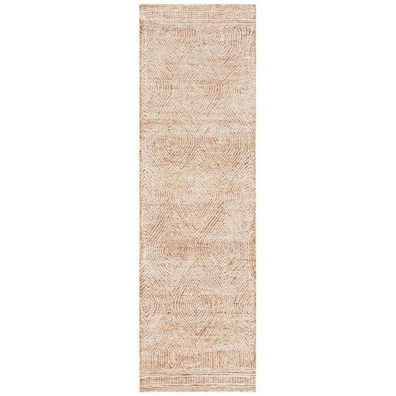 Abstract ABT340 Handmade Indoor Runner - Ivory/Rust - 2'-3"x12' - Safavieh