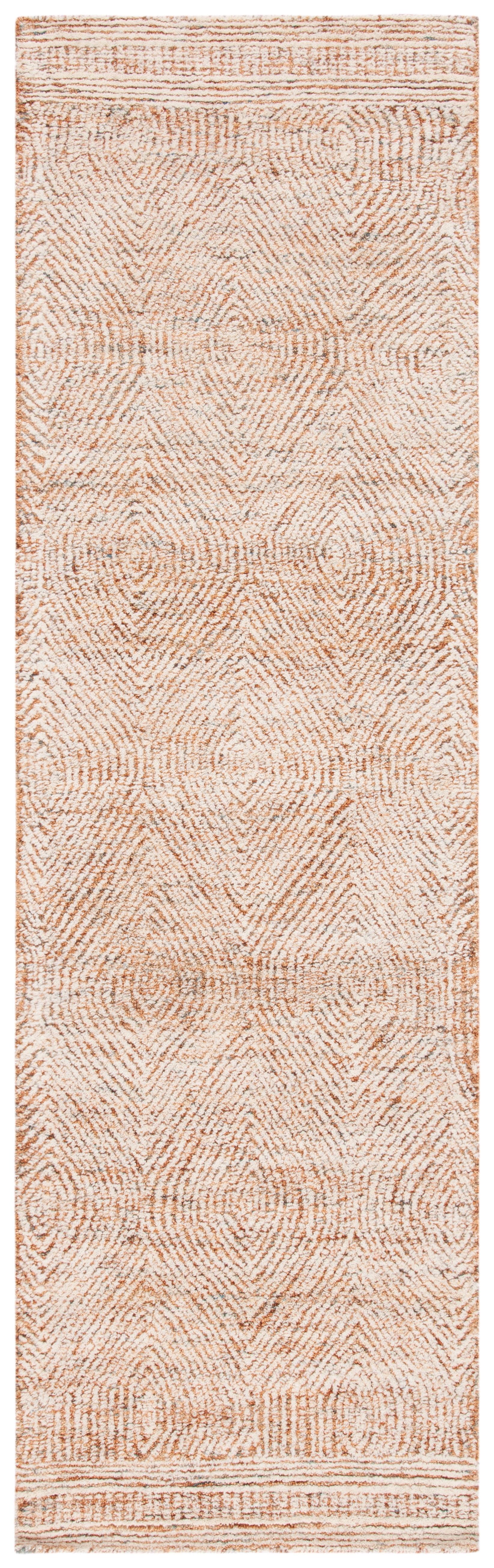 Abstract ABT340 Handmade Indoor Runner - Ivory/Rust - 2'-3"x22' - Safavieh