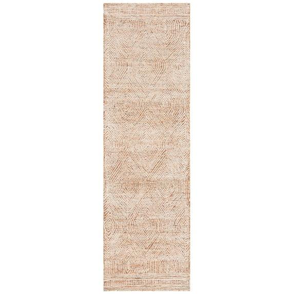Abstract ABT340 Handmade Indoor Runner - Ivory/Rust - 2'-3"x22' - Safavieh