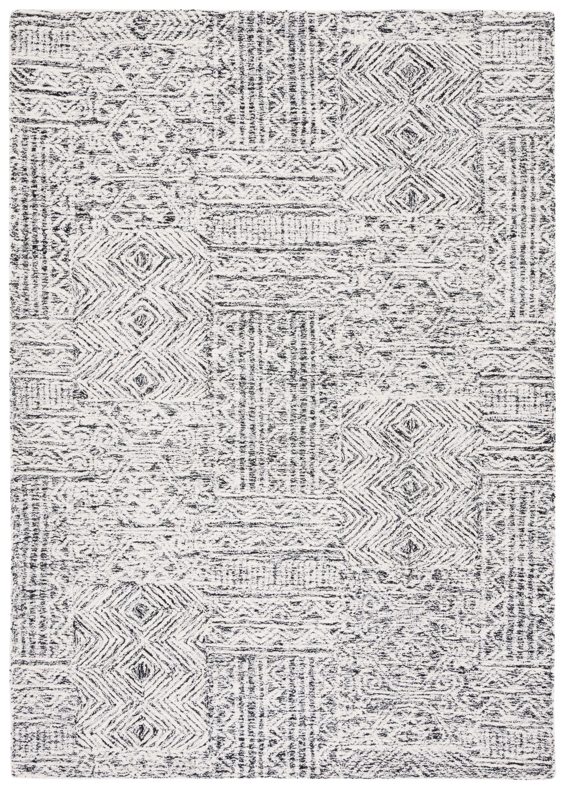 Abstract ABT225 Hand Tufted Area Rug - Black/Ivory - 8'x10' - Safavieh.