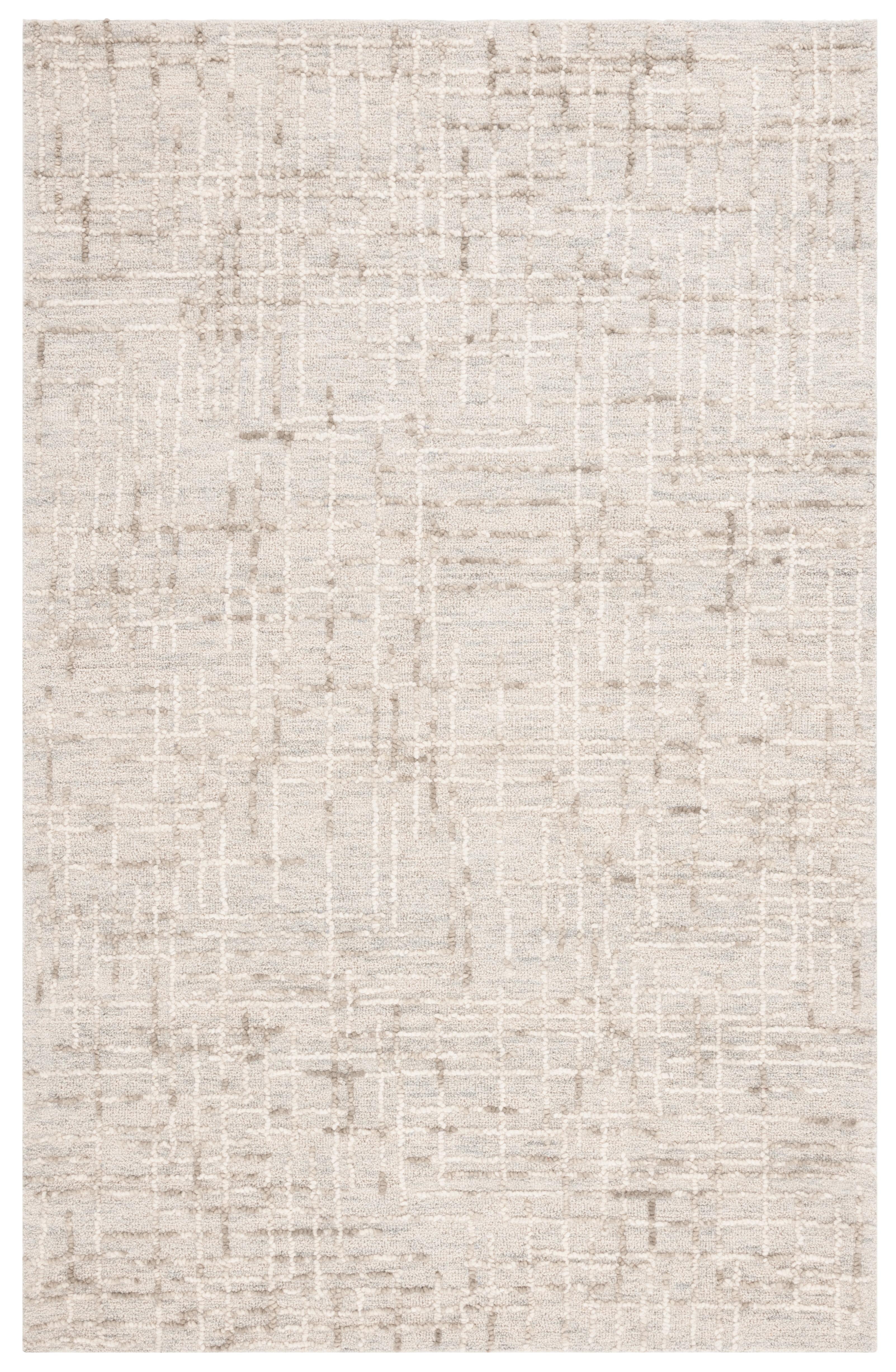 Gray Abstract Handmade Tufted Wool Area Rug, 3' x 5'