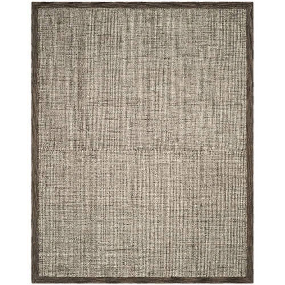 Ivory Abstract Tufted Wool Area Rug, 6' x 9', Easy Care