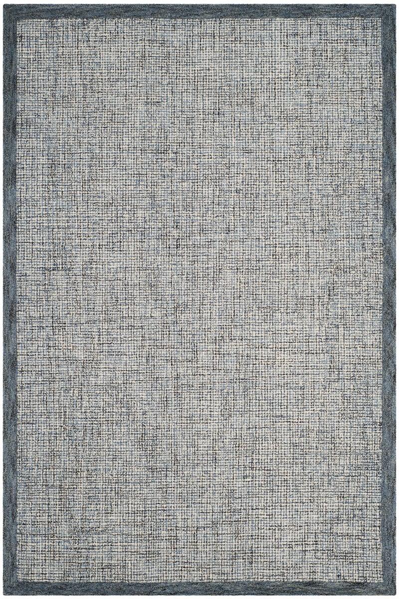 SAFAVIEH Abstract Clive Bordered Wool Area Rug, Navy/Ivory, 5' x 8'