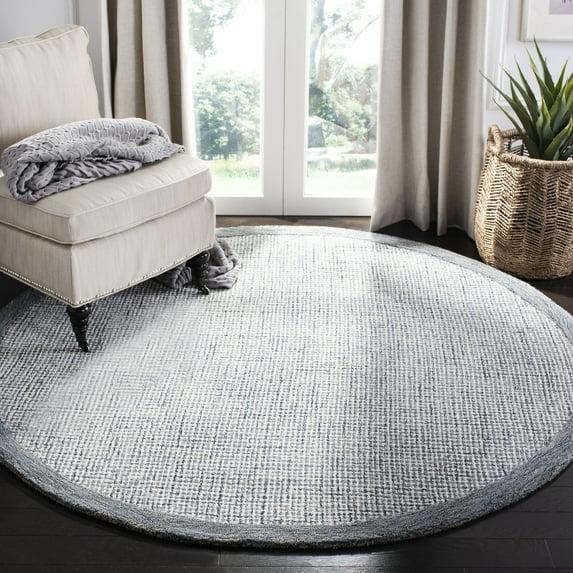 Abstract ABT220 Handmade Indoor Area Rug - Navy/Ivory - 6' Round - Safavieh