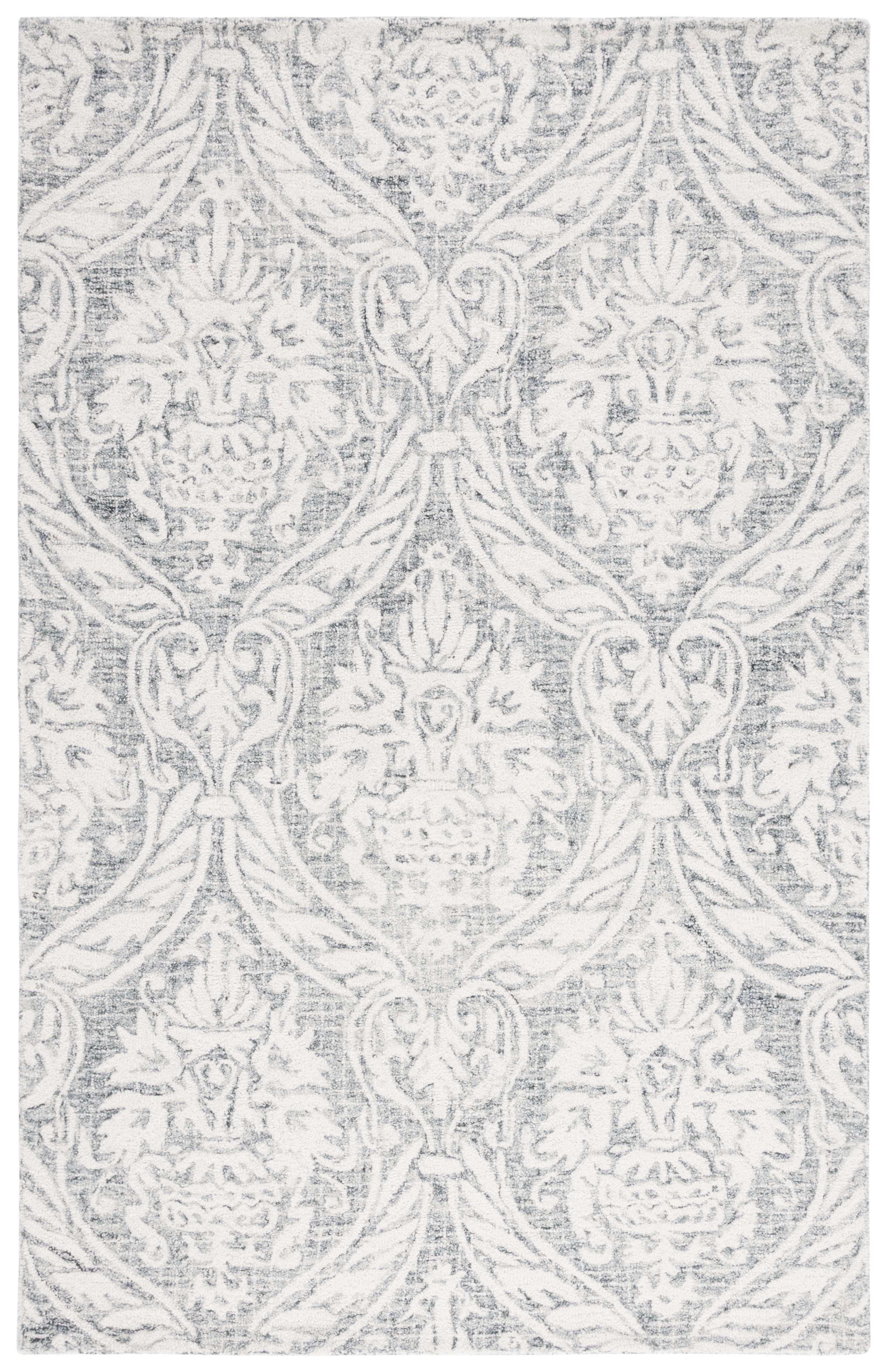 Abstract ABT204 Handmade Indoor Area Rug - Ivory/Grey - 6'x9' - Safavieh