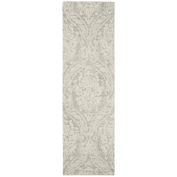Rosemarie Abstract Handmade Tufted Wool Gray/Ivory Area Rug