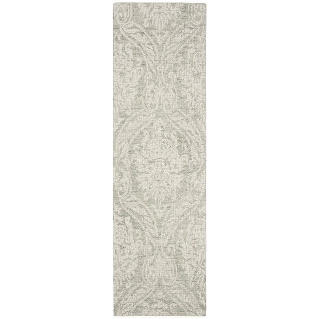 Abstract ABT204 Handmade Indoor Runner - Grey/Ivory - 2'-3"x6' - Safavieh