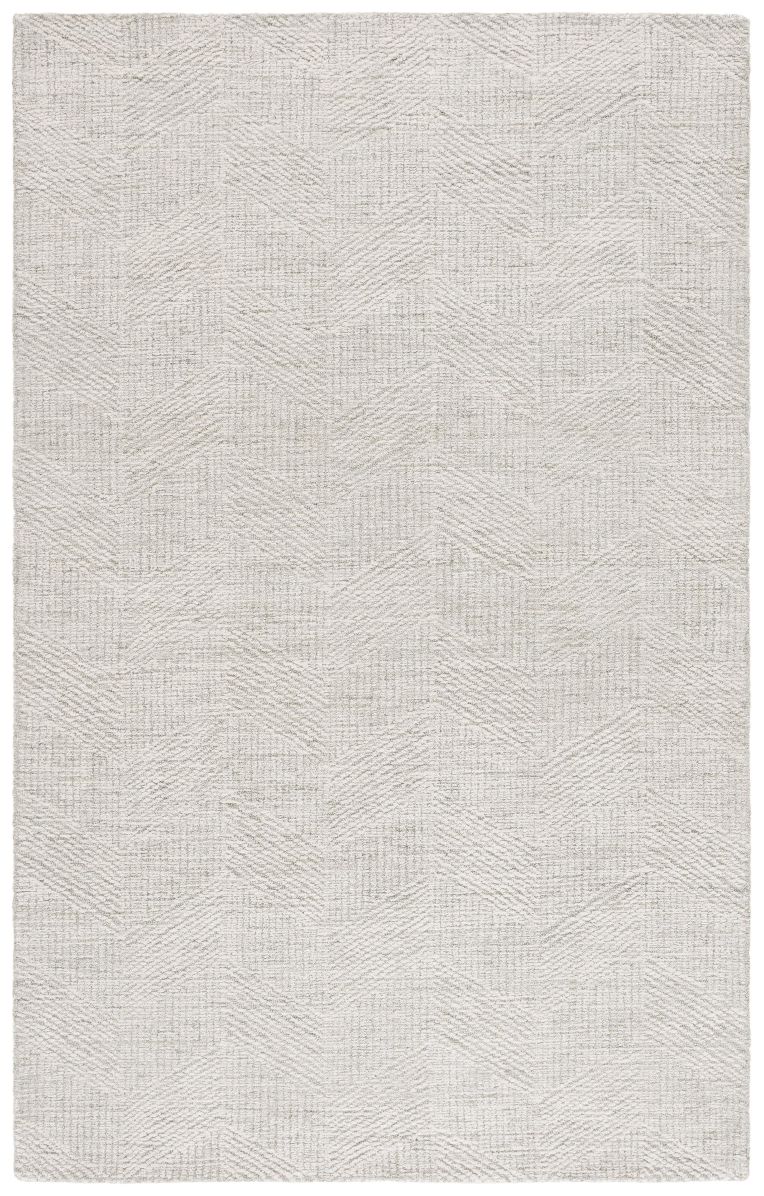 Abstract Ivory & Beige Handmade Wool Rug 4' x 6'