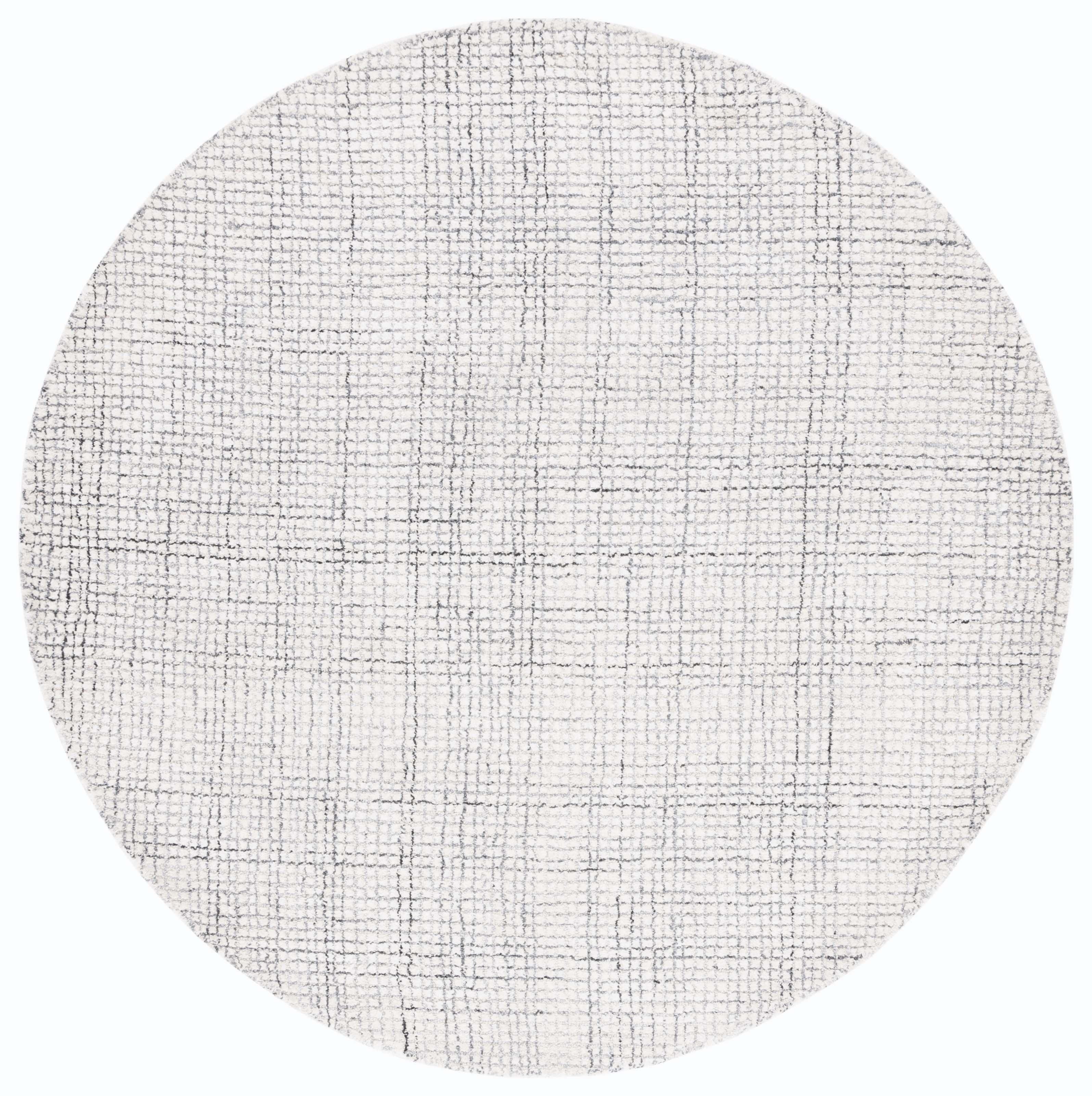 Abstract ABT470 Handmade Indoor Area Rug - Ivory/Grey - 6' Round - Safavieh