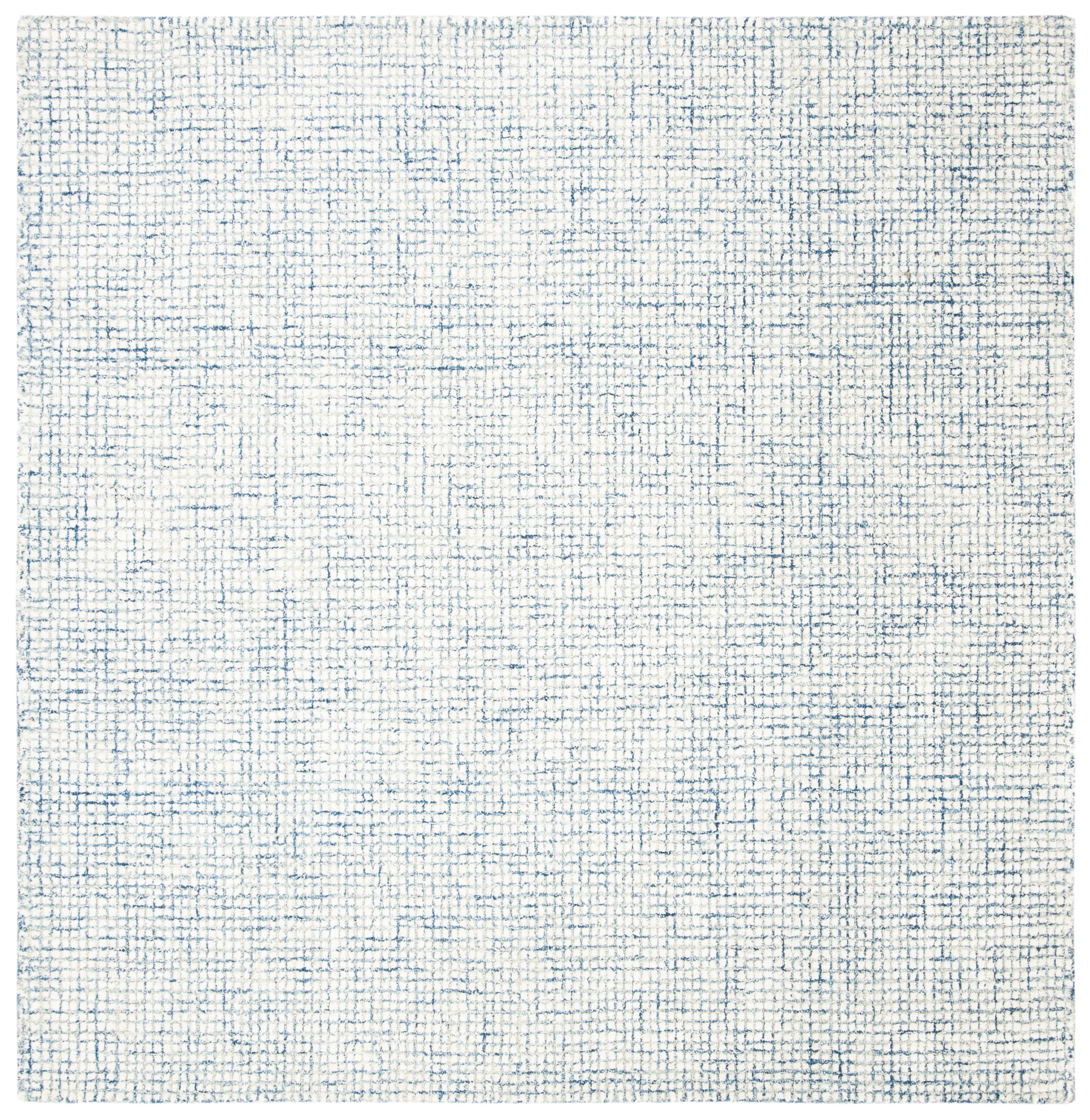 Abstract ABT470 Handmade Indoor Area Rug - Ivory/Blue - 8'x8' - Safavieh