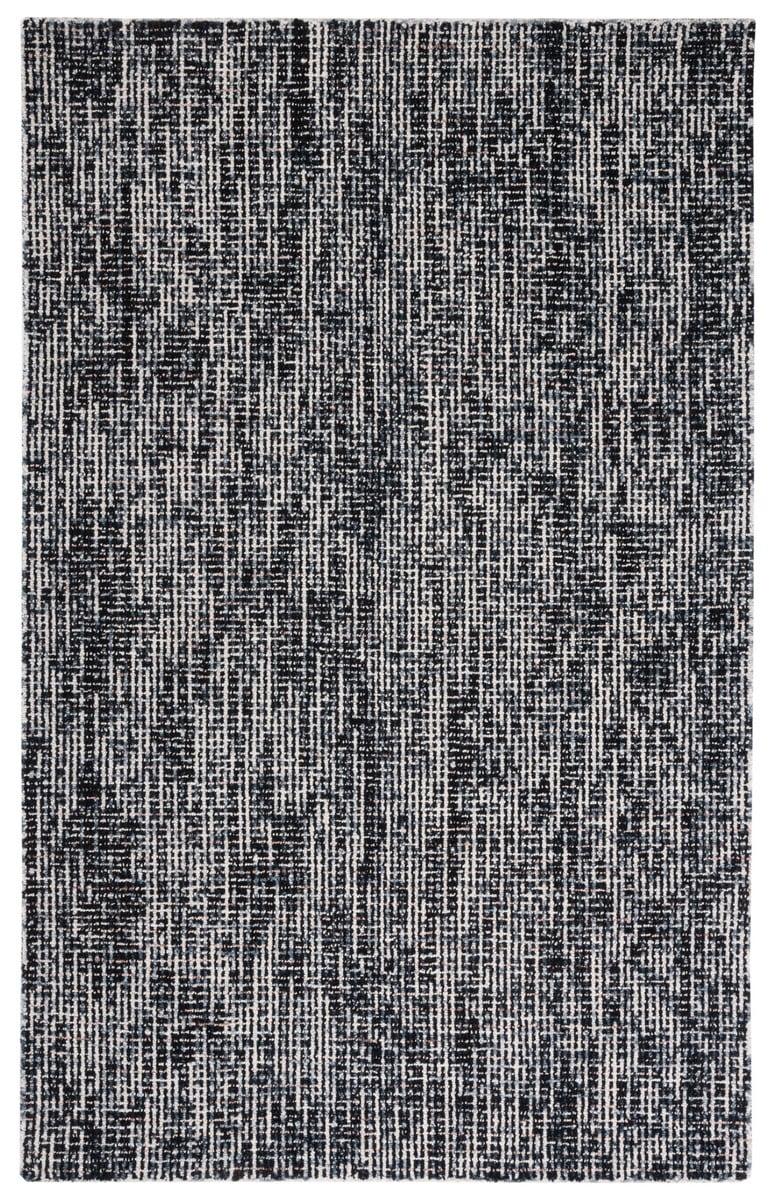 SAFAVIEH Abstract Delia Geometric Striped Wool Area Rug, Black/Grey, 9' x 12'