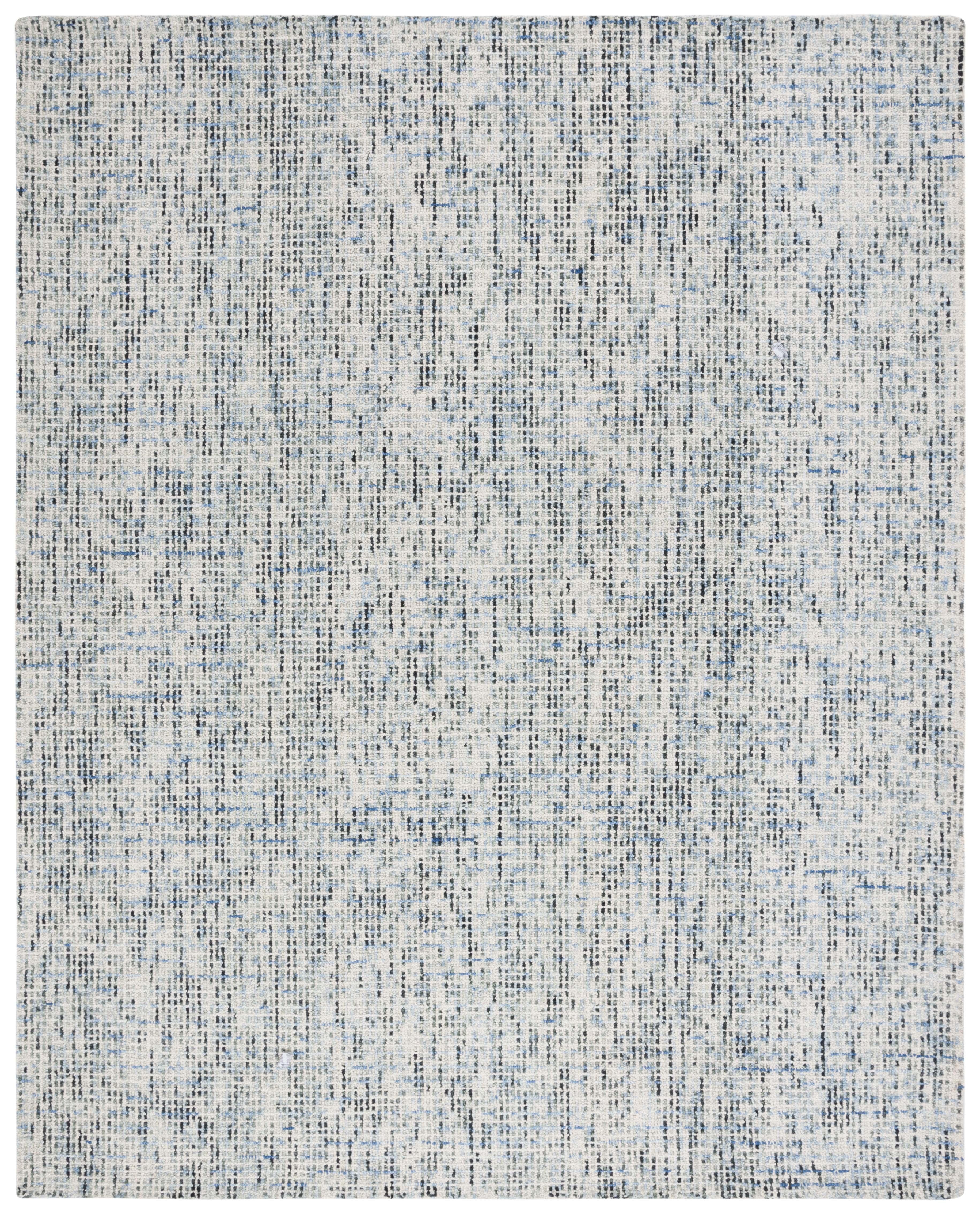 SAFAVIEH Abstract Delia Geometric Striped Wool Area Rug, Blue/Charcoal, 10' x 14'