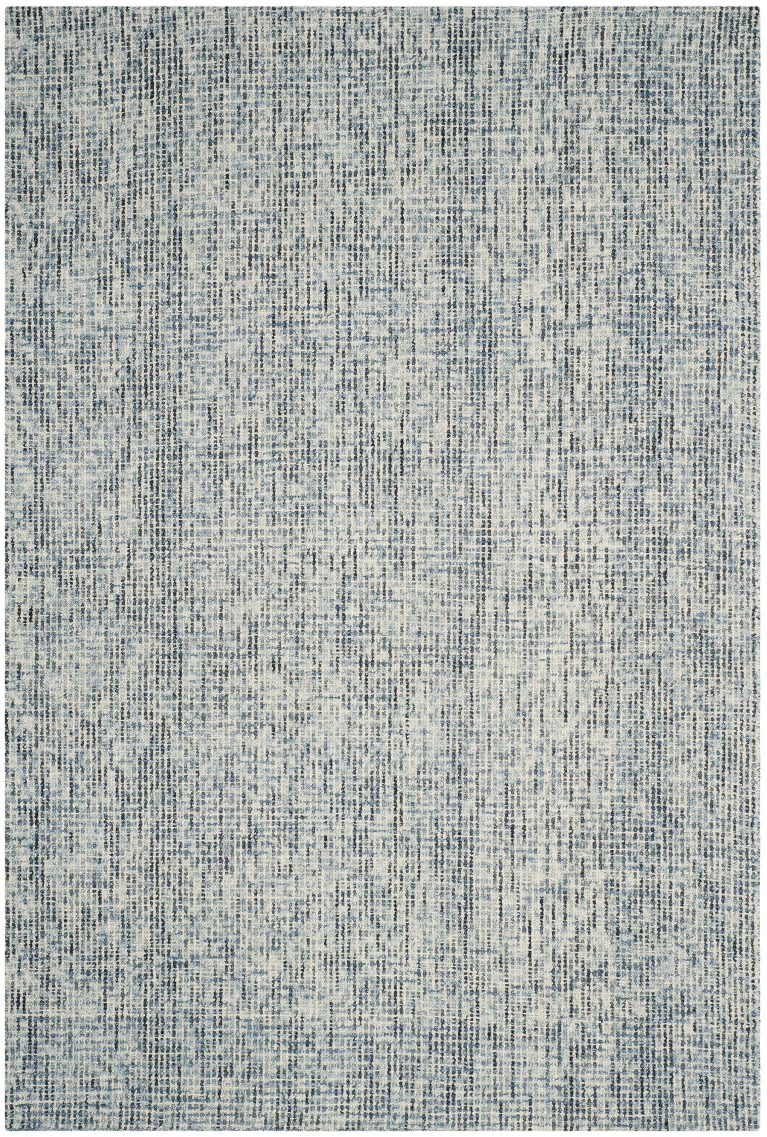 SAFAVIEH Abstract Delia Geometric Wool Area Rug, Blue/Charcoal, 5' x 8'