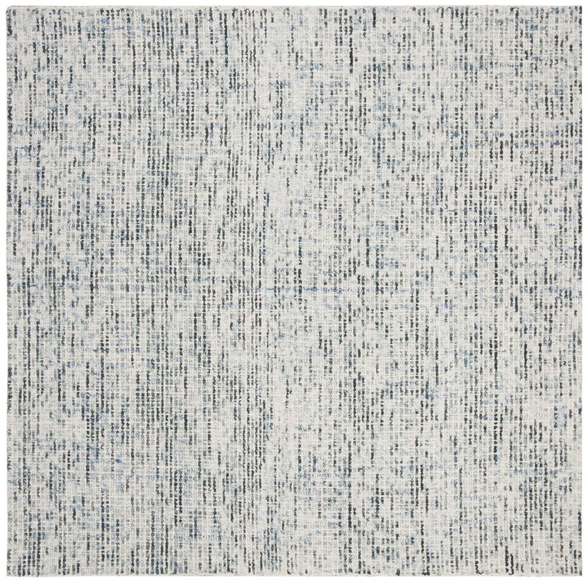 SAFAVIEH Abstract Delia Geometric Wool Area Rug, Blue/Charcoal, 8' x 8' Square