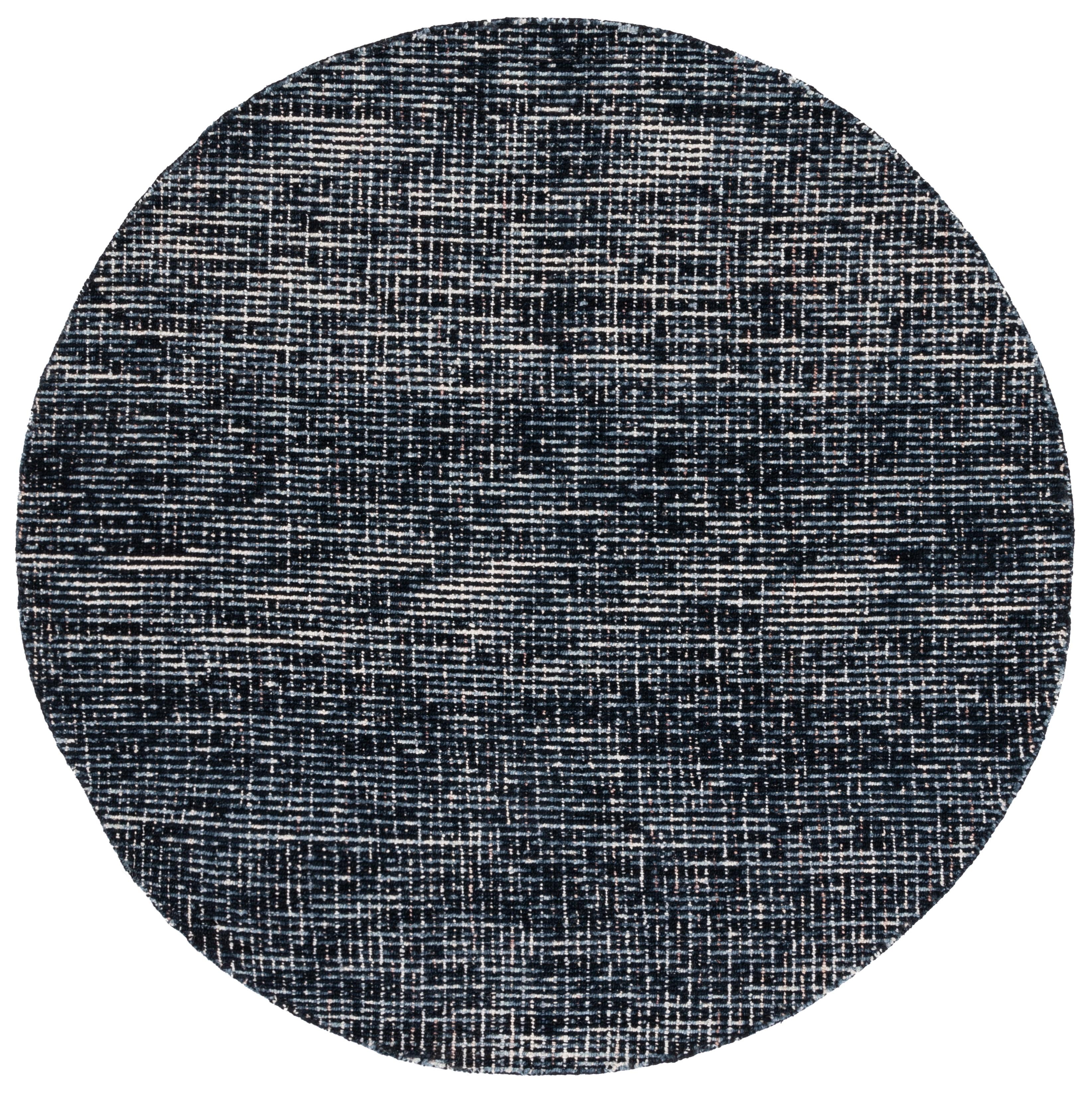 Abstract ABT468 Handmade Indoor Area Rug - Black/Grey - 6' Round - Safavieh