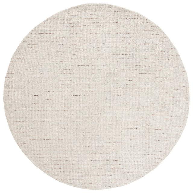 Abstract ABT468 Handmade Indoor Area Rug - Ivory/Brown - 6' Round - Safavieh