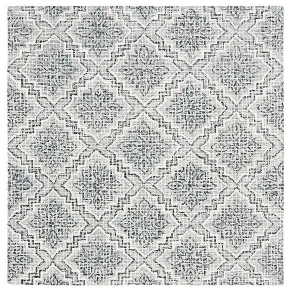 Abstract ABT201 Handmade Indoor Area Rug - Dark Blue/Grey - 6'x6' - Safavieh