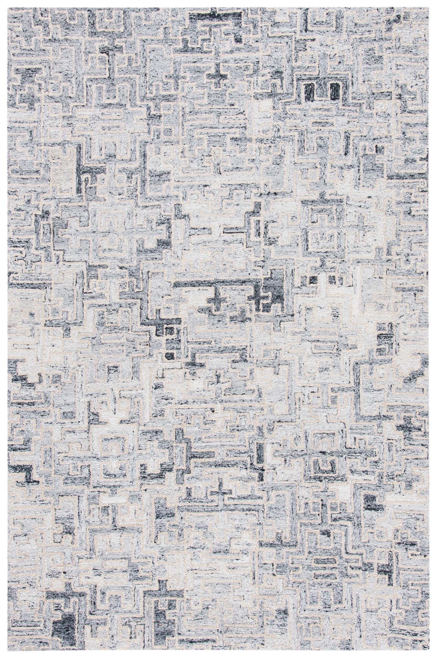 Abstract ABT142 Handmade Indoor Accent Rug - Ivory/Black - 2'x3' - Safavieh