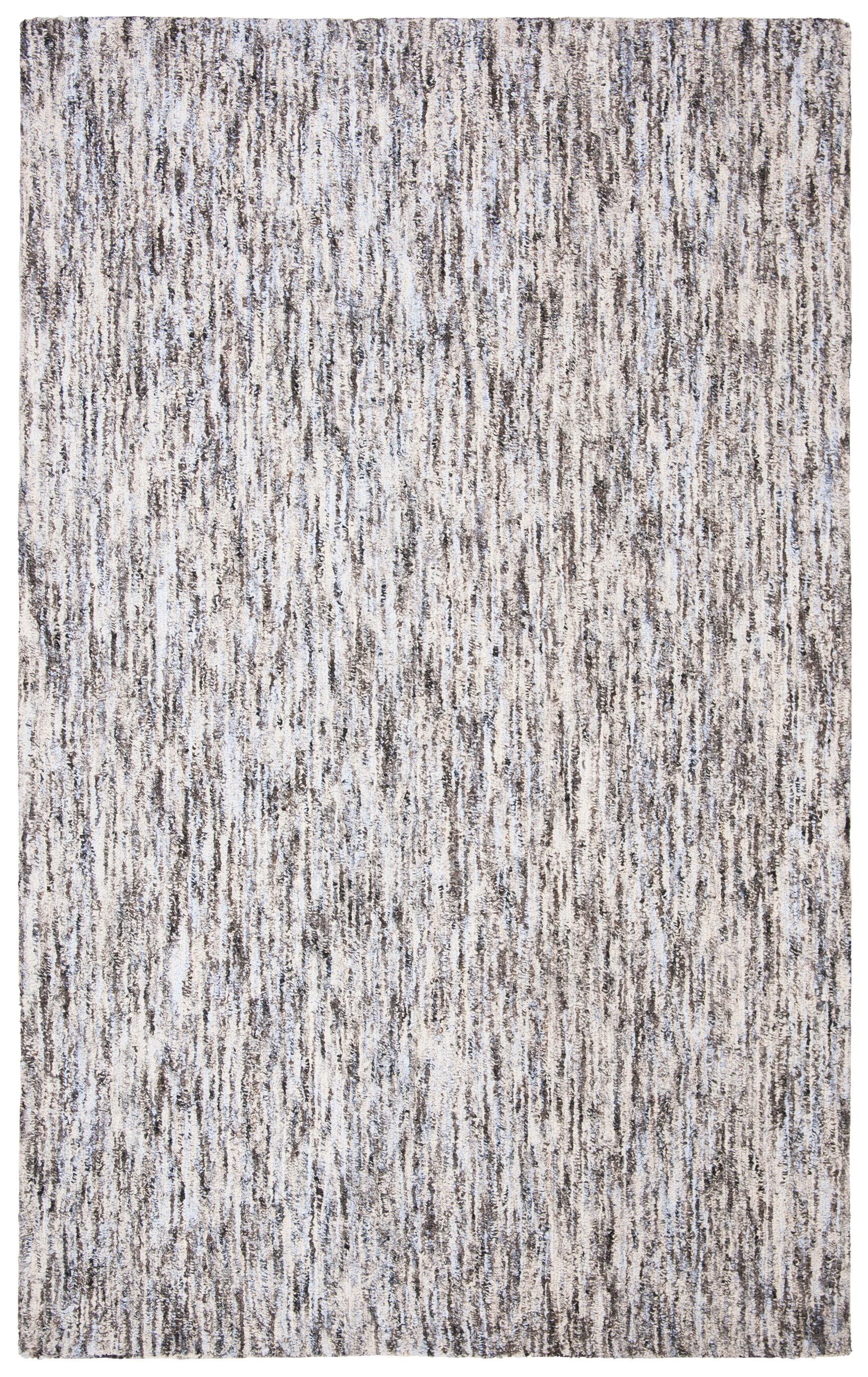 Hand-Tufted Artisan Abstract Gray Wool-Viscose 9' x 12' Rug