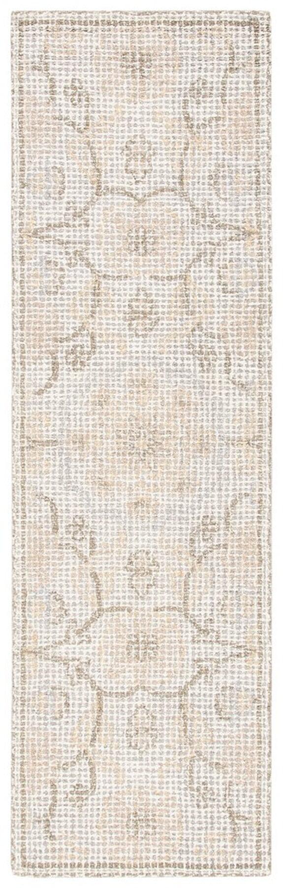 Gray Handmade Tufted Wool Abstract Area Rug, 2'3" x 8'