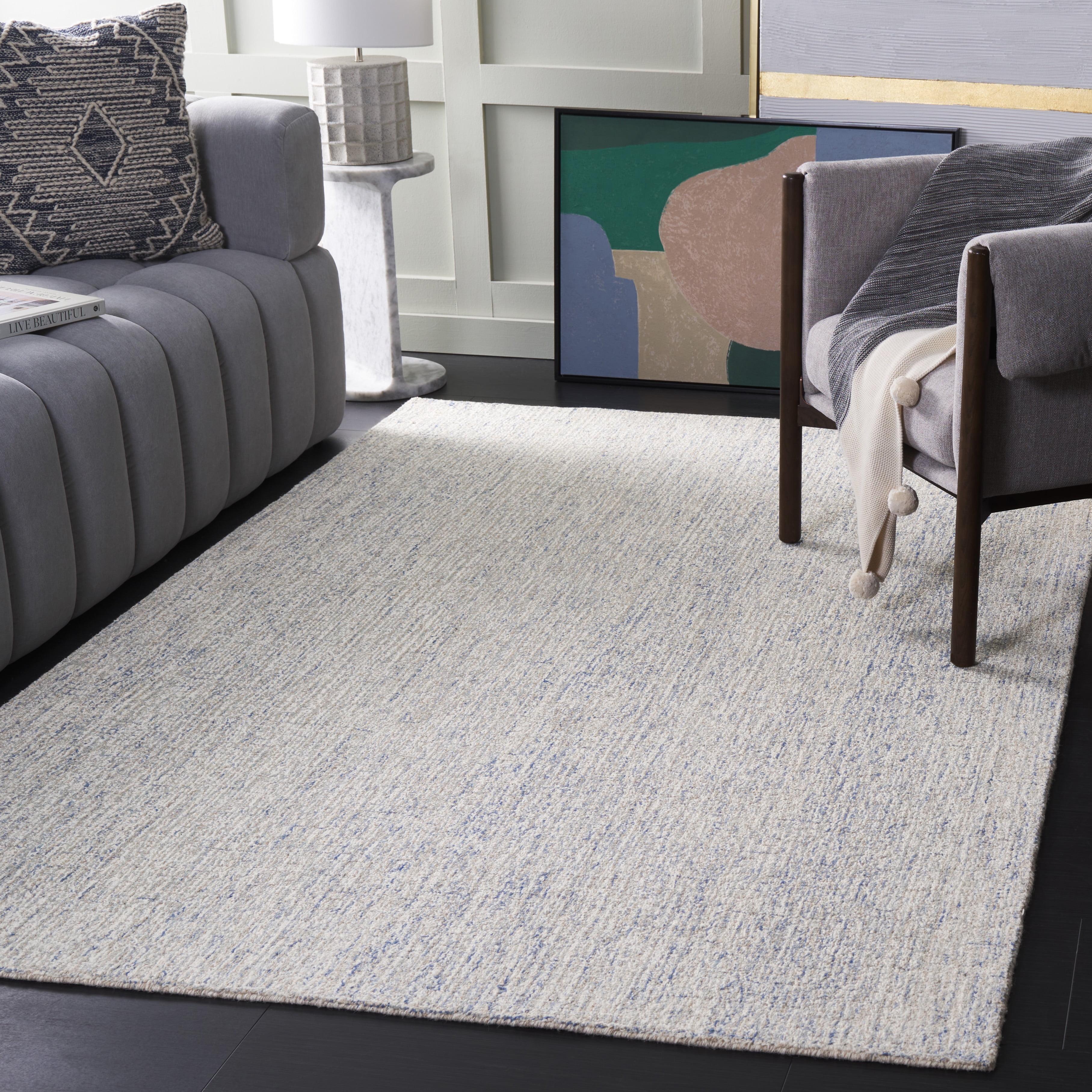 Abstract ABT471 Handmade Indoor Area Rug - Ivory/Blue - 4'x6' - Safavieh