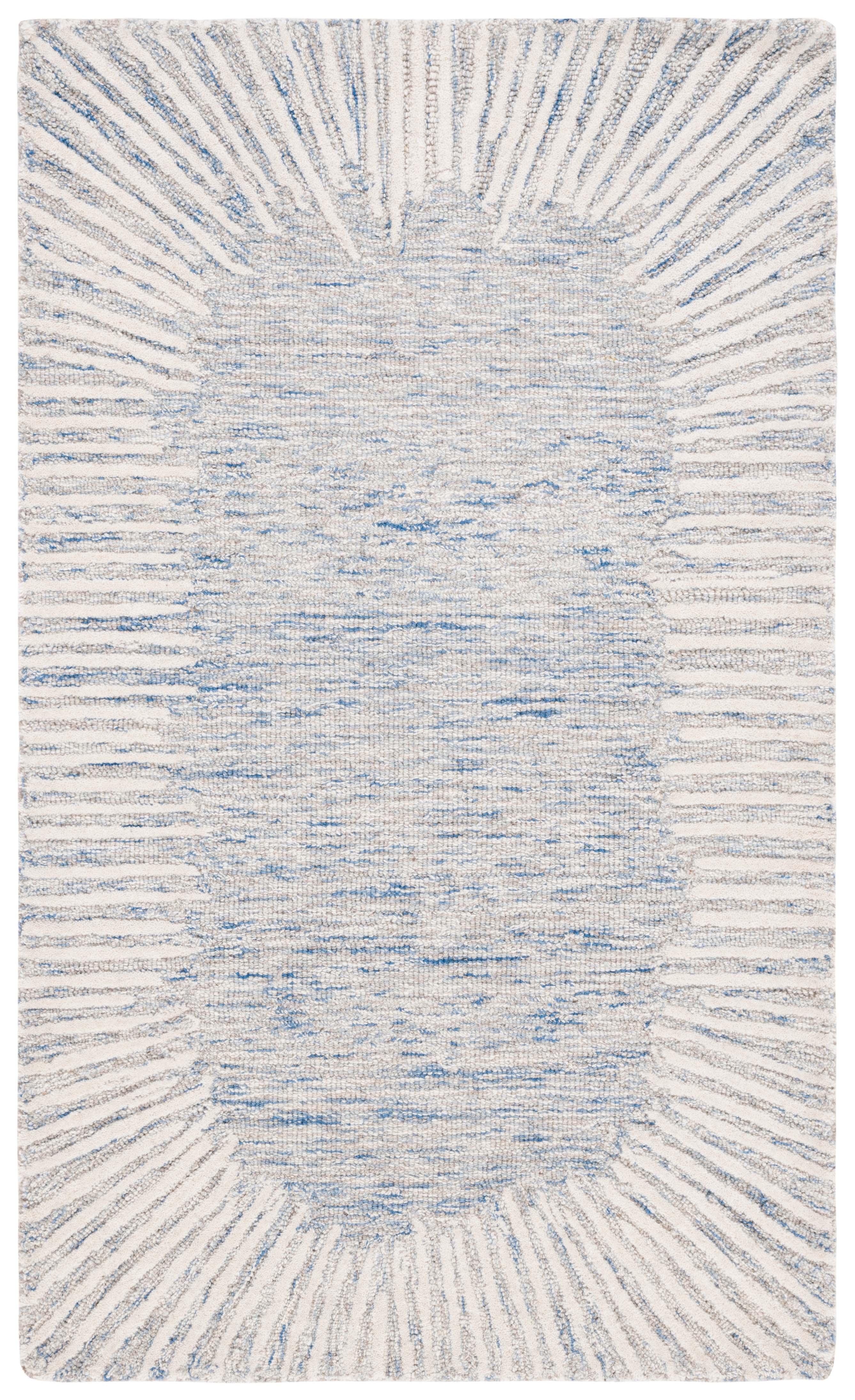 Abstract ABT478 Hand Tufted Area Rug - Blue/Ivory - 3'x5' - Safavieh .