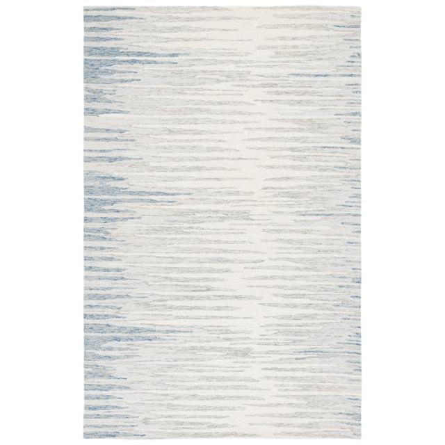 Abstract ABT926 Handmade Indoor Area Rug - Ivory/Light Blue - 4'x6' - Safavieh