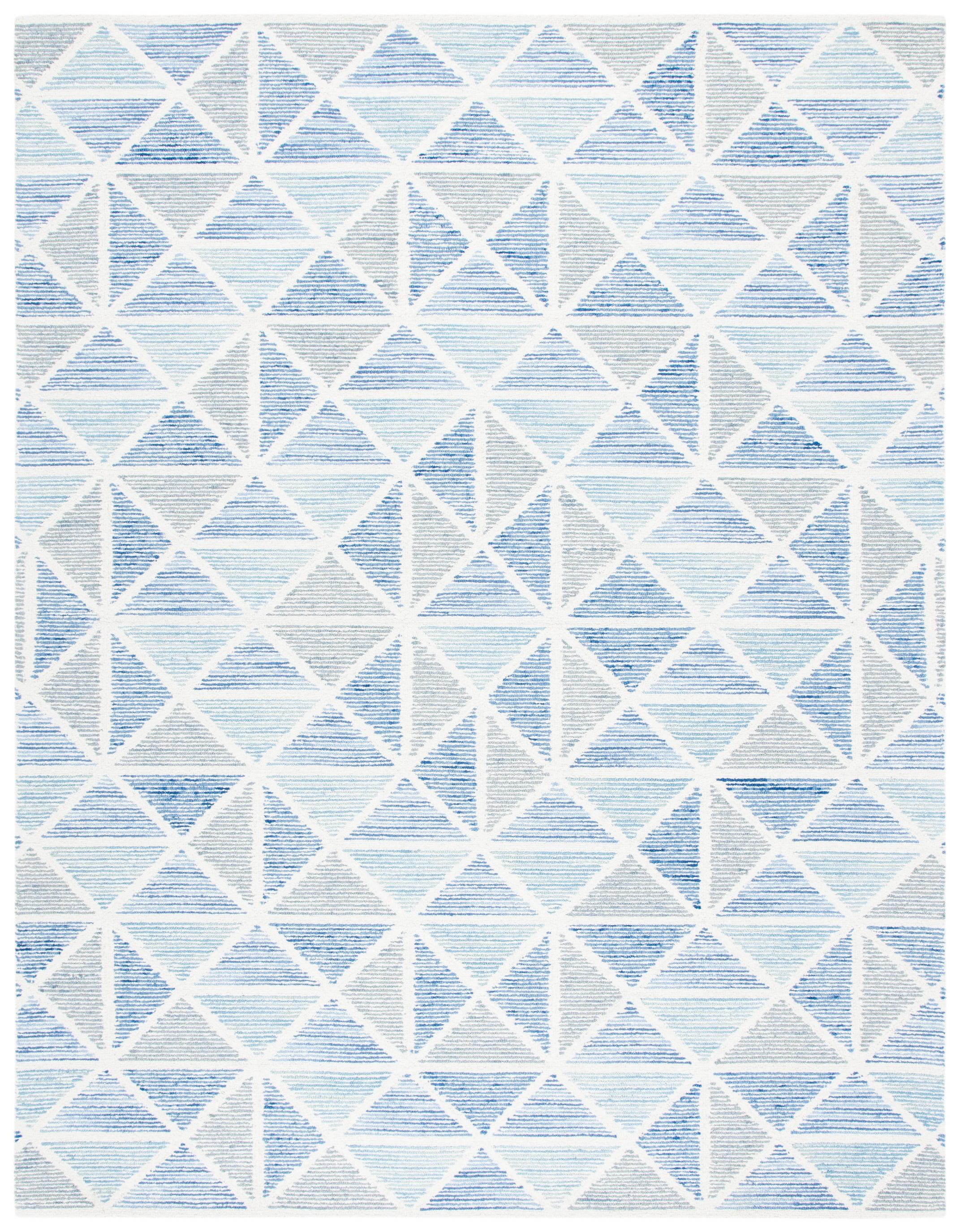 Handcrafted Abstract Blue Wool 8' x 10' Tufted Area Rug