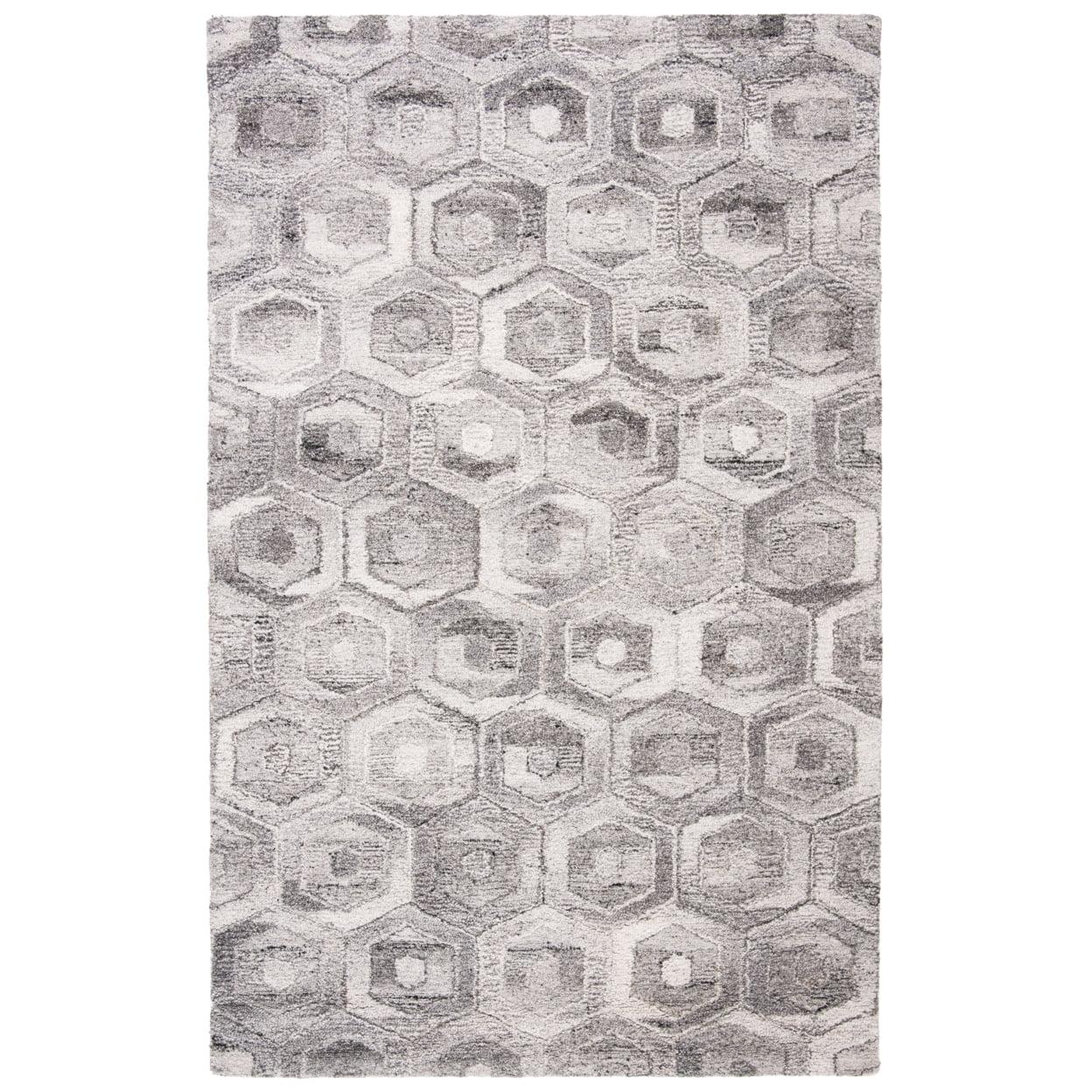 Abstract ABT632 Handmade Indoor Area Rug - Grey/Beige - 5'x8' - Safavieh