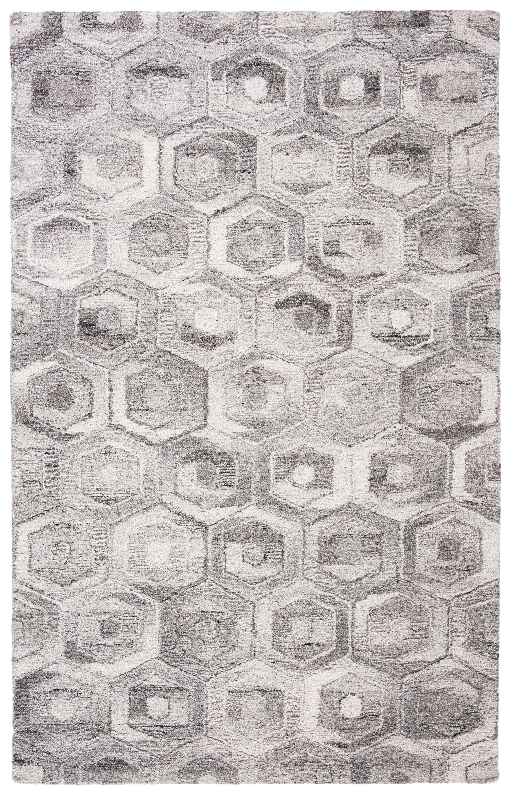 Abstract ABT632 Handmade Indoor Area Rug - Grey/Beige - 9'x12' - Safavieh