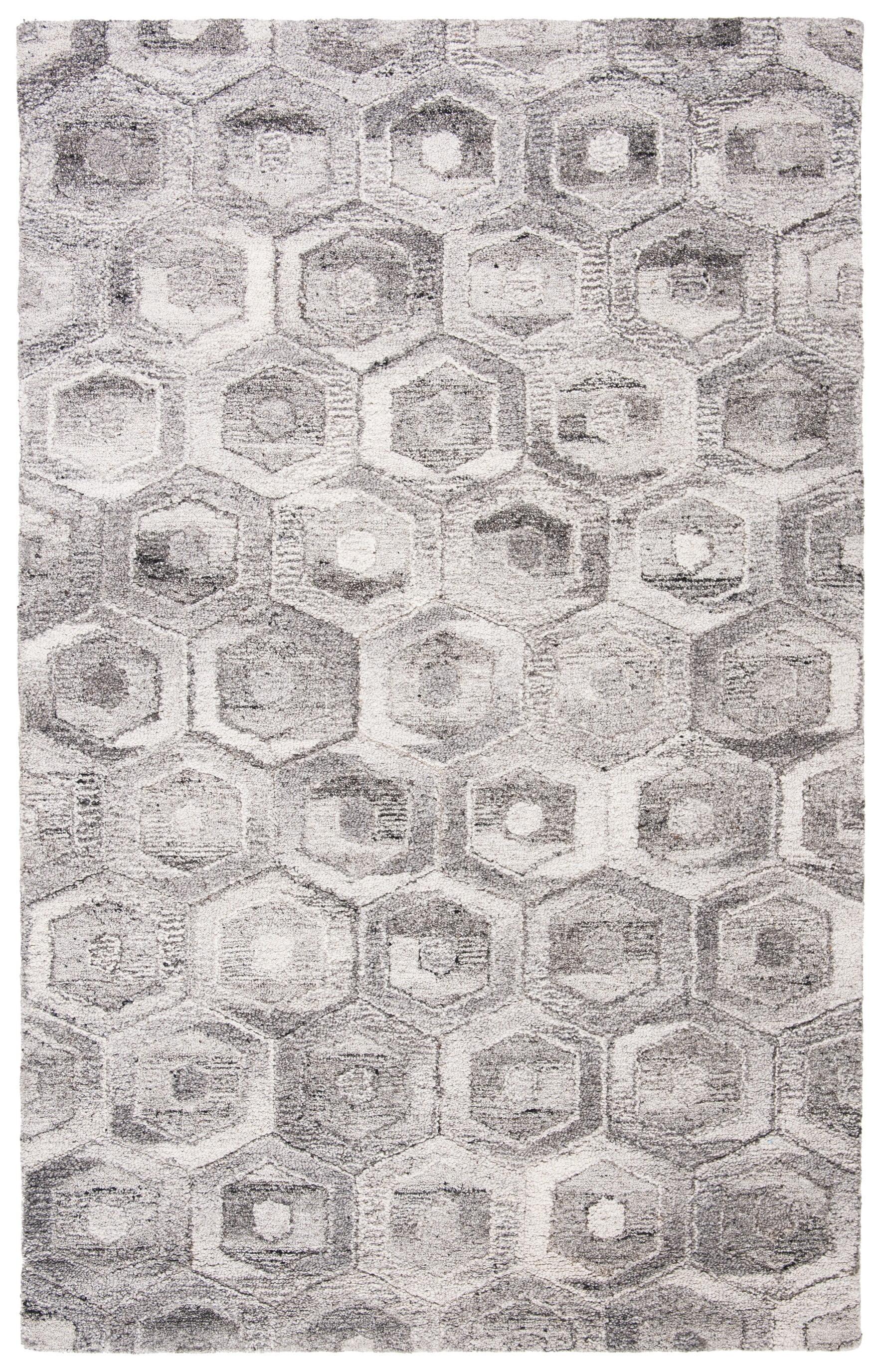 SAFAVIEH Abstract Jackson Geometric Hexagon Area Rug, Grey/Beige, 9' x 12'