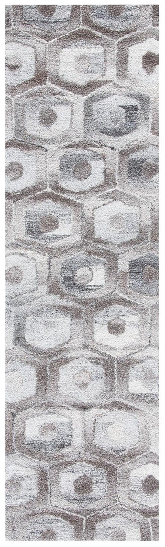 Abstract ABT632 Handmade Indoor Runner - Grey/Beige - 2'-3"x8' - Safavieh